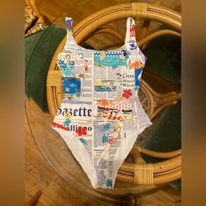 Vintage John Galliano News paper swimming suit